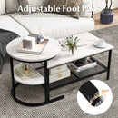 Set of 2 Nesting Coffee Table with Extra Storage Shelf for Living Room-Black by LJGDeals