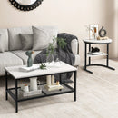 Set of 2 Nesting Coffee Table with Extra Storage Shelf for Living Room-Black by LJGDeals