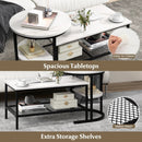 Set of 2 Nesting Coffee Table with Extra Storage Shelf for Living Room-Black by LJGDeals