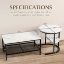 Set of 2 Nesting Coffee Table with Extra Storage Shelf for Living Room-Black by DirectDeals