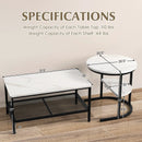 Set of 2 Nesting Coffee Table with Extra Storage Shelf for Living Room-Black by LJGDeals