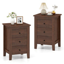 Set of 2 Nightstand End Beside Table Drawers by DirectDeals
