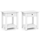 Set of 2 Nightstand with Drawer 3-Tier Modern Bedside Table with Open Shelf and Storage by LJGDeals