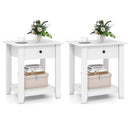 Set of 2 Nightstand with Drawer 3-Tier Modern Bedside Table with Open Shelf and Storage by DirectDeals
