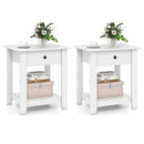 Set of 2 Nightstand with Drawer 3-Tier Modern Bedside Table with Open Shelf and Storage by LJGDeals