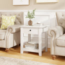 Set of 2 Nightstand with Drawer 3-Tier Modern Bedside Table with Open Shelf and Storage by DirectDeals