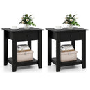 Set of 2 Nightstand with Drawer 3-Tier Modern Bedside Table with Open Shelf and Storage by LJGDeals