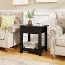 Set of 2 Nightstand with Drawer 3-Tier Modern Bedside Table with Open Shelf and Storage by LJGDeals
