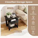 Set of 2 Nightstand with Drawer 3-Tier Modern Bedside Table with Open Shelf and Storage by DirectDeals