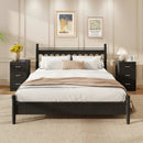 Set of 2 Nightstand with Charging Station End Table with 3 Storage Drawers Bedside Table for Bedroom by LJGDeals