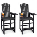 Outdoor Bar Stool Set of 2 with Backrest and Armrests 29" by LJGDeals
