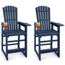 Outdoor Bar Stool Set of 2 with Backrest and Armrests 29" by DirectDeals