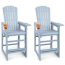 Outdoor Bar Stool Set of 2 with Backrest and Armrests 29" by DirectDeals