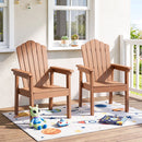 Adirondack Chairs Set of 2 with High Backrest - Brown