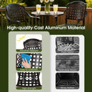 Set of 2 Outdoor Bar Stool 25.5 Inch Counter Height Cast Aluminum Bar Chairs-Copper by LJGDeals