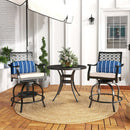 Set of 2 Outdoor Bar Height Chair with Soft Cushions by LJGDeals