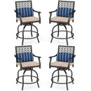 Set of 2 Outdoor Bar Height Chair with Soft Cushions by LJGDeals