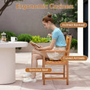 Set of 2 Outdoor Dining Chairs Acacia Wood with Cross-Pattern Backrest by LJGDeals