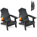 Folding Adirondack Chairs Set of 2 with Adjustable Backrest by DirectDeals