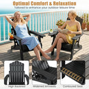 Folding Adirondack Chairs Set of 2 with Adjustable Backrest by DirectDeals