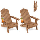 Folding Adirondack Chairs Set of 2 with Adjustable Backrest by DirectDeals