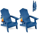 Folding Adirondack Chairs Set of 2 with Adjustable Backrest by DirectDeals