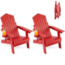 Folding Adirondack Chairs Set of 2 with Adjustable Backrest by LJGDeals