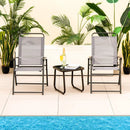 Outdoor Folding Sling Chairs with Armrest and Backrest by LJGDeals