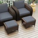 Outdoor PE Wicker Ottomans Set of 2 with Removable Cushions by LJGDeals