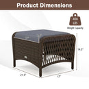 Outdoor PE Wicker Ottomans Set of 2 with Removable Cushions by LJGDeals