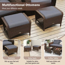 Outdoor PE Wicker Ottomans Set of 2 with Removable Cushions by LJGDeals