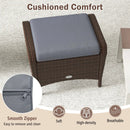 Outdoor PE Wicker Ottomans Set of 2 with Removable Cushions by LJGDeals