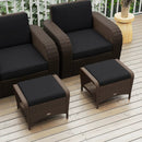 Outdoor PE Wicker Ottomans Set of 2 with Removable Cushions by LJGDeals