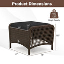 Outdoor PE Wicker Ottomans Set of 2 with Removable Cushions by LJGDeals