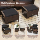 Outdoor PE Wicker Ottomans Set of 2 with Removable Cushions by LJGDeals