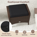 Outdoor PE Wicker Ottomans Set of 2 with Removable Cushions by LJGDeals