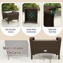 Outdoor PE Wicker Ottomans Set of 2 with Removable Cushions by LJGDeals