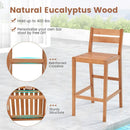 Set of 2 Outdoor Wood Barstools with Soft Seat Cushion-Off White by LJGDeals