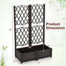 Set of 2 PE Rattan Raised Garden Bed with Trellis Planter Box for Climbing Plants-Rustic Brown by LJGDeals