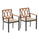 Set of 2 Patio Dining Chairs with Removable Padded Cushions