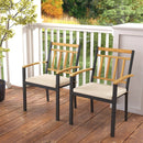 Set of 2 Patio Dining Chairs with Removable Padded Cushions by LJGDeals