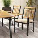Set of 2 Patio Dining Chairs with Removable Padded Cushions by LJGDeals