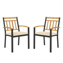 Set of 2 Patio Dining Chairs with Removable Padded Cushions by LJGDeals