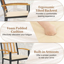 Set of 2 Patio Dining Chairs with Removable Padded Cushions-17 Inches