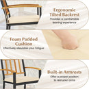 Set of 2 Patio Dining Chairs with Removable Padded Cushions by LJGDeals