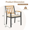 Set of 2 Patio Dining Chairs with Removable Padded Cushions by LJGDeals
