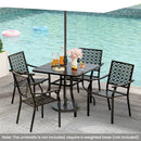 Set of 2 Patio Dining Chairs with Curved Armrests and Reinforced Steel Frame by LJGDeals