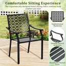 Set of 2 Patio Dining Chairs with Curved Armrests and Reinforced Steel Frame by DirectDeals