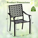Set of 2 Patio Dining Chairs with Curved Armrests and Reinforced Steel Frame by DirectDeals