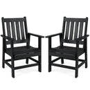 Set of 2 Patio Dining Chairs with Wide Armrests